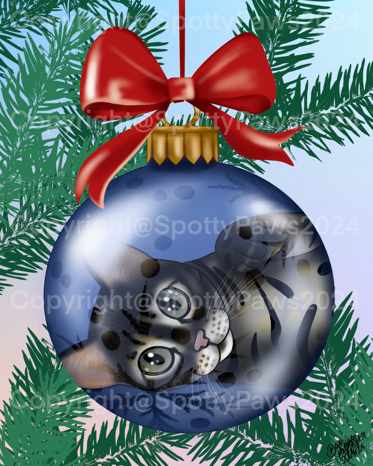 Limited edition “Christmas Pawble” Art print 2024