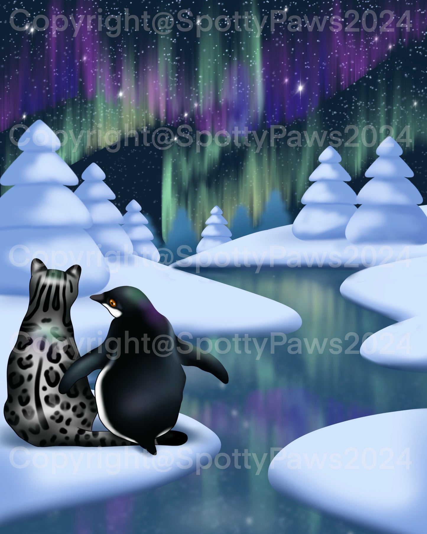 Limited edition 2024 “Snow Pals” Art print.
