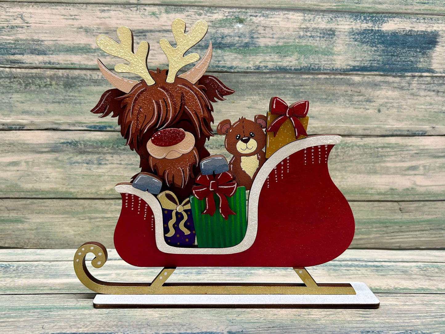 Highland cow Christmas ornament