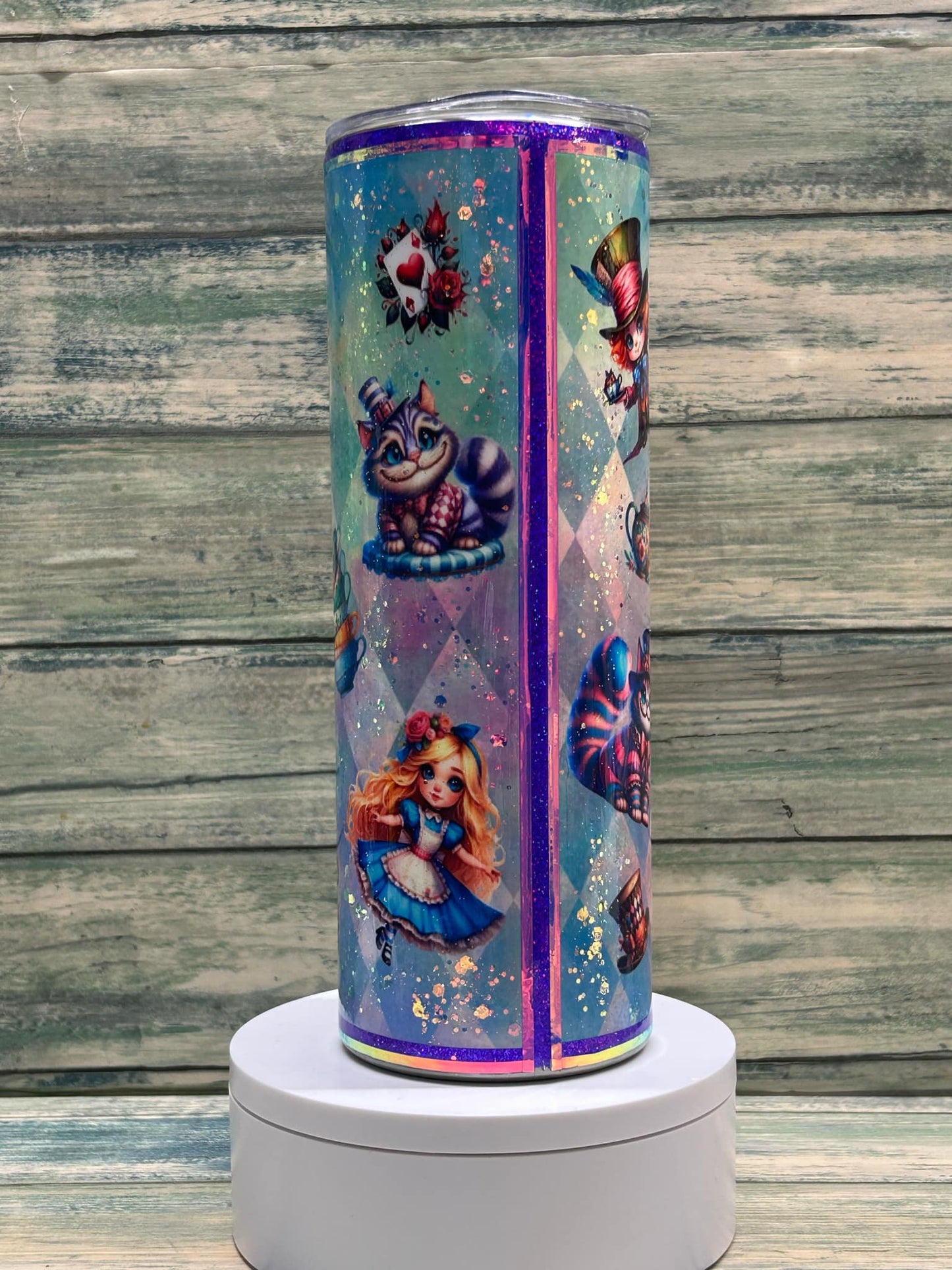 20oz Alice in wonderland tumbler.