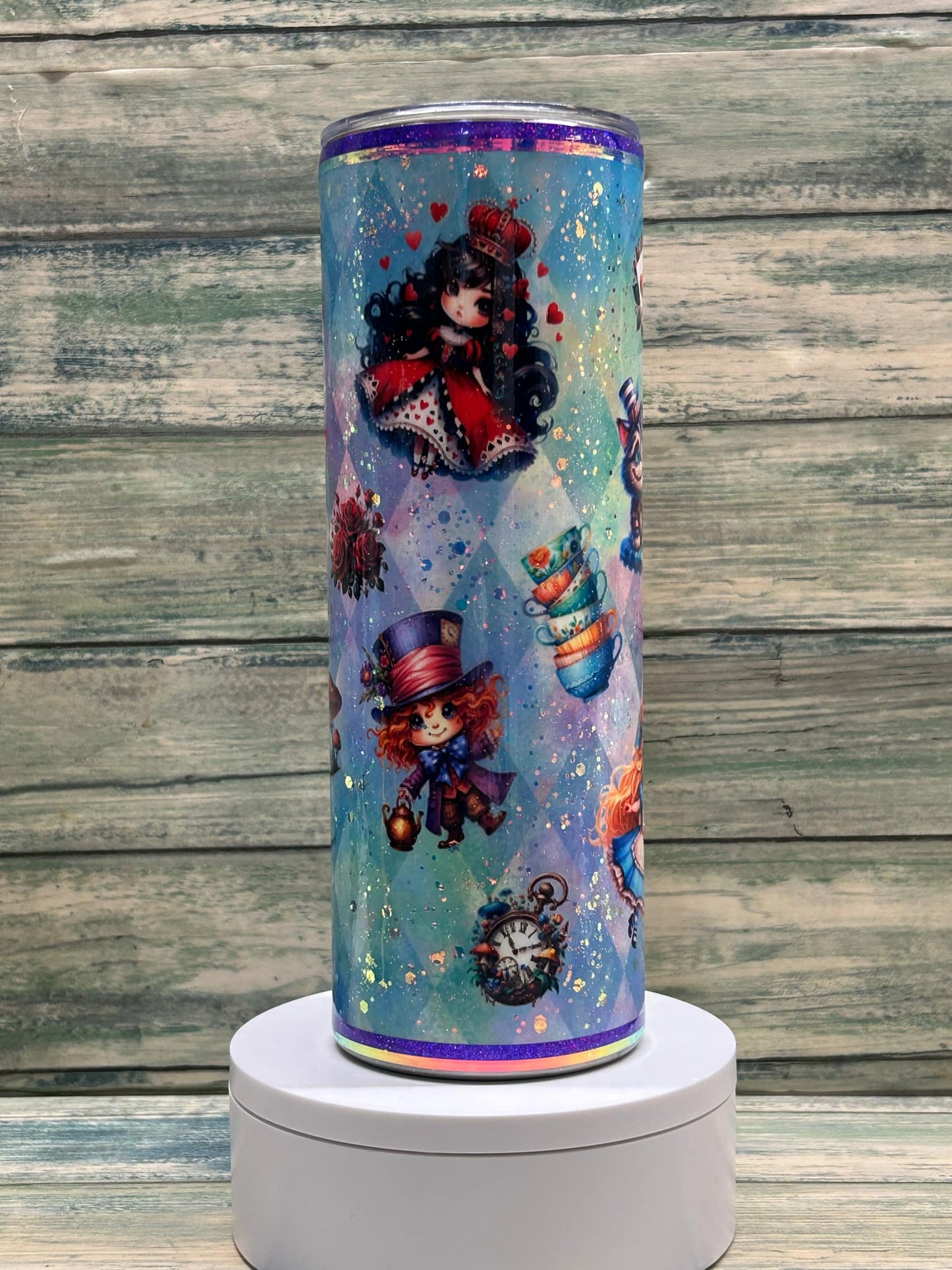 20oz Alice in wonderland tumbler.