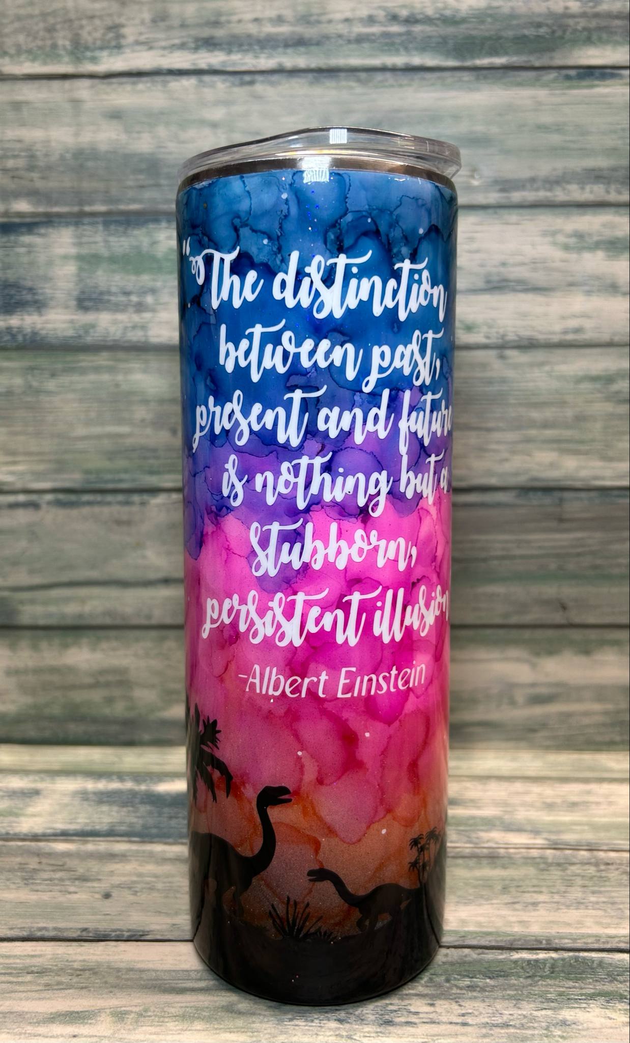 20oz Alcohol ink sunset tumbler.