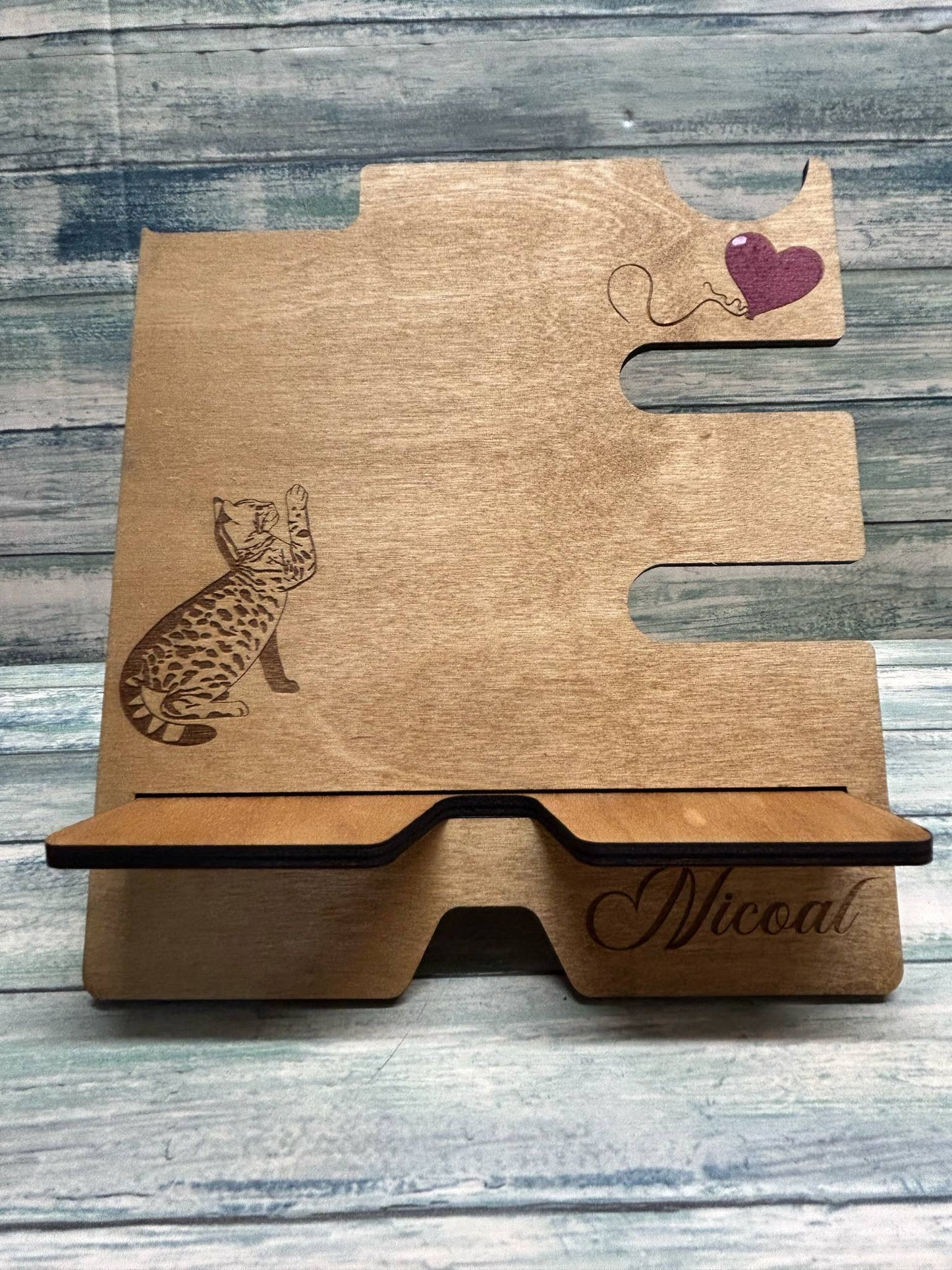 Spotty Paws wooden bedside organiser.