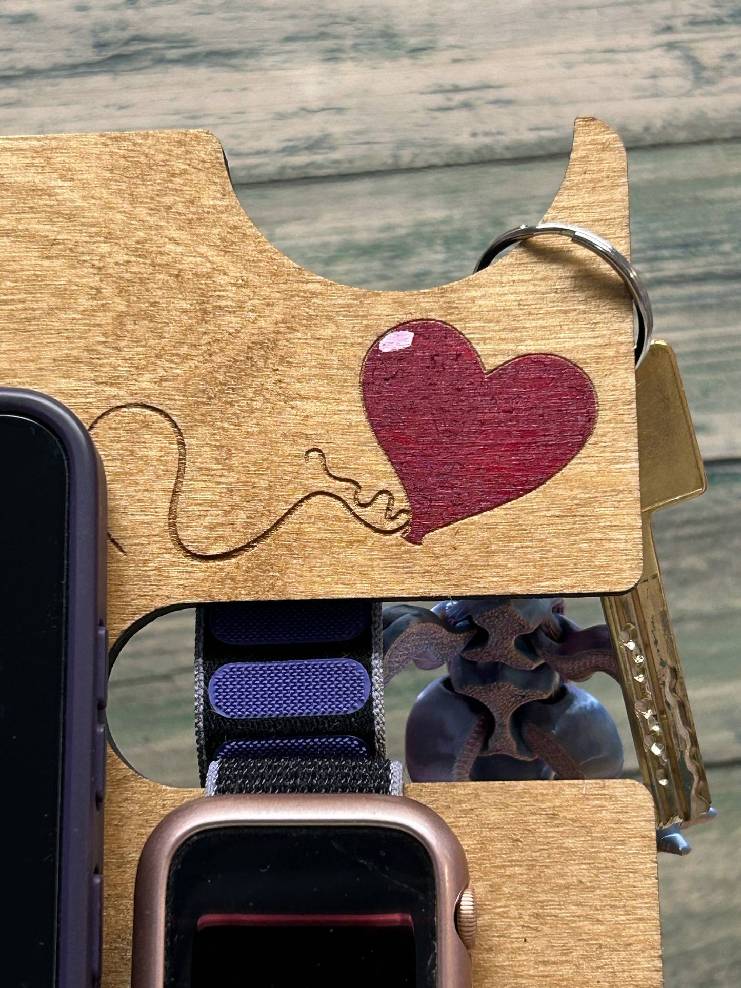 Spotty Paws wooden bedside organiser.