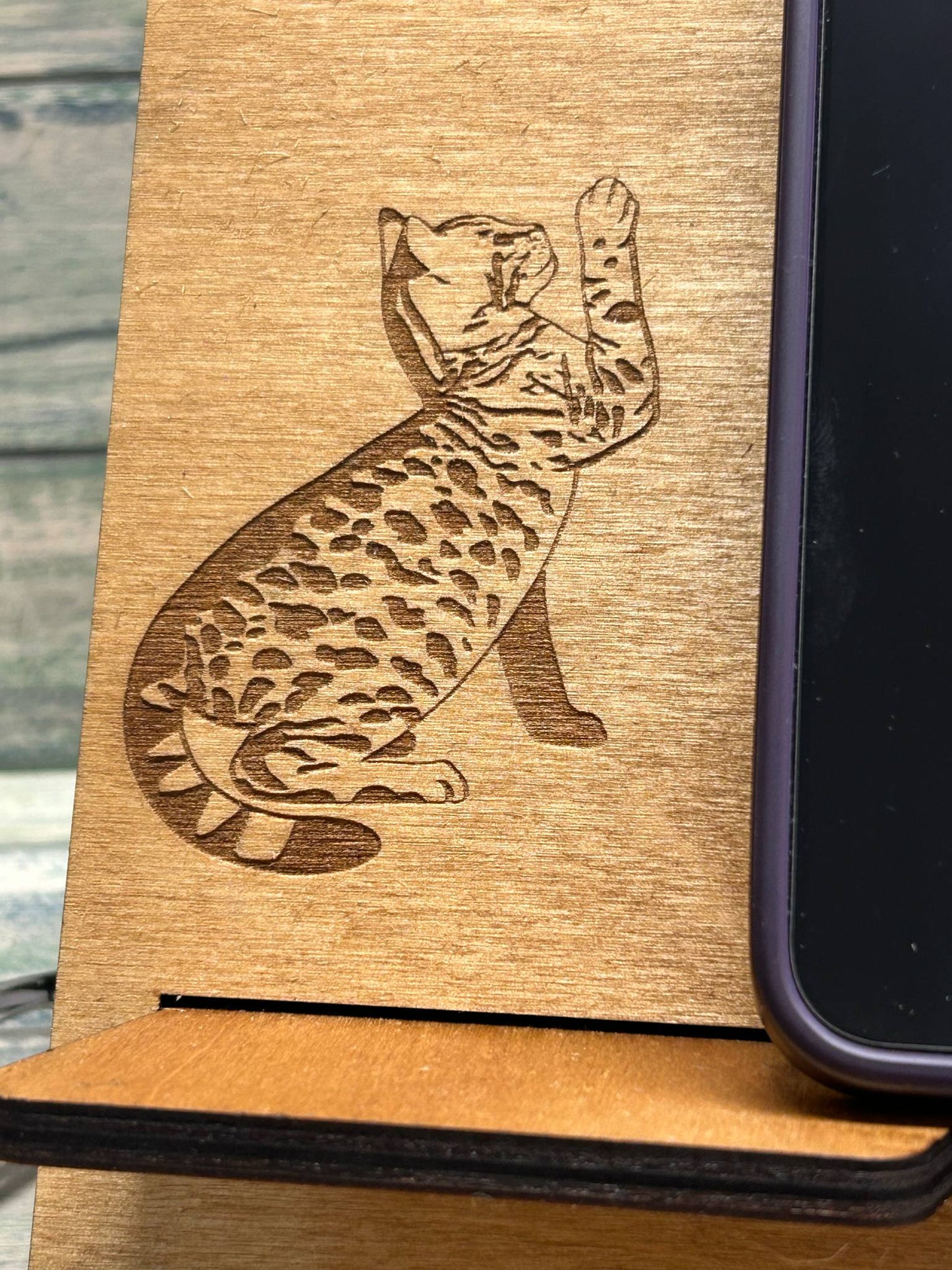 Spotty Paws wooden bedside organiser.