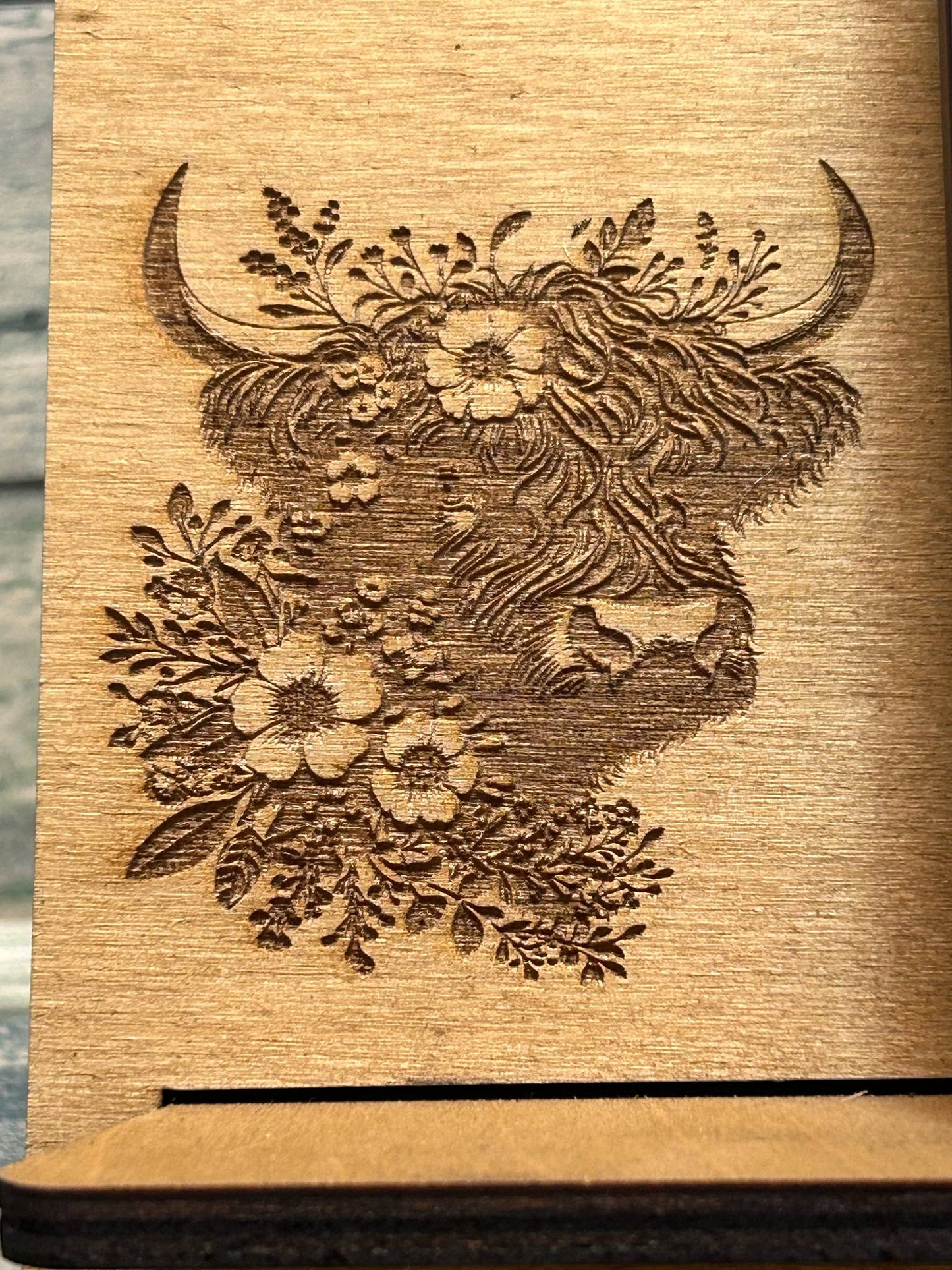 Highland cow bedside organiser.