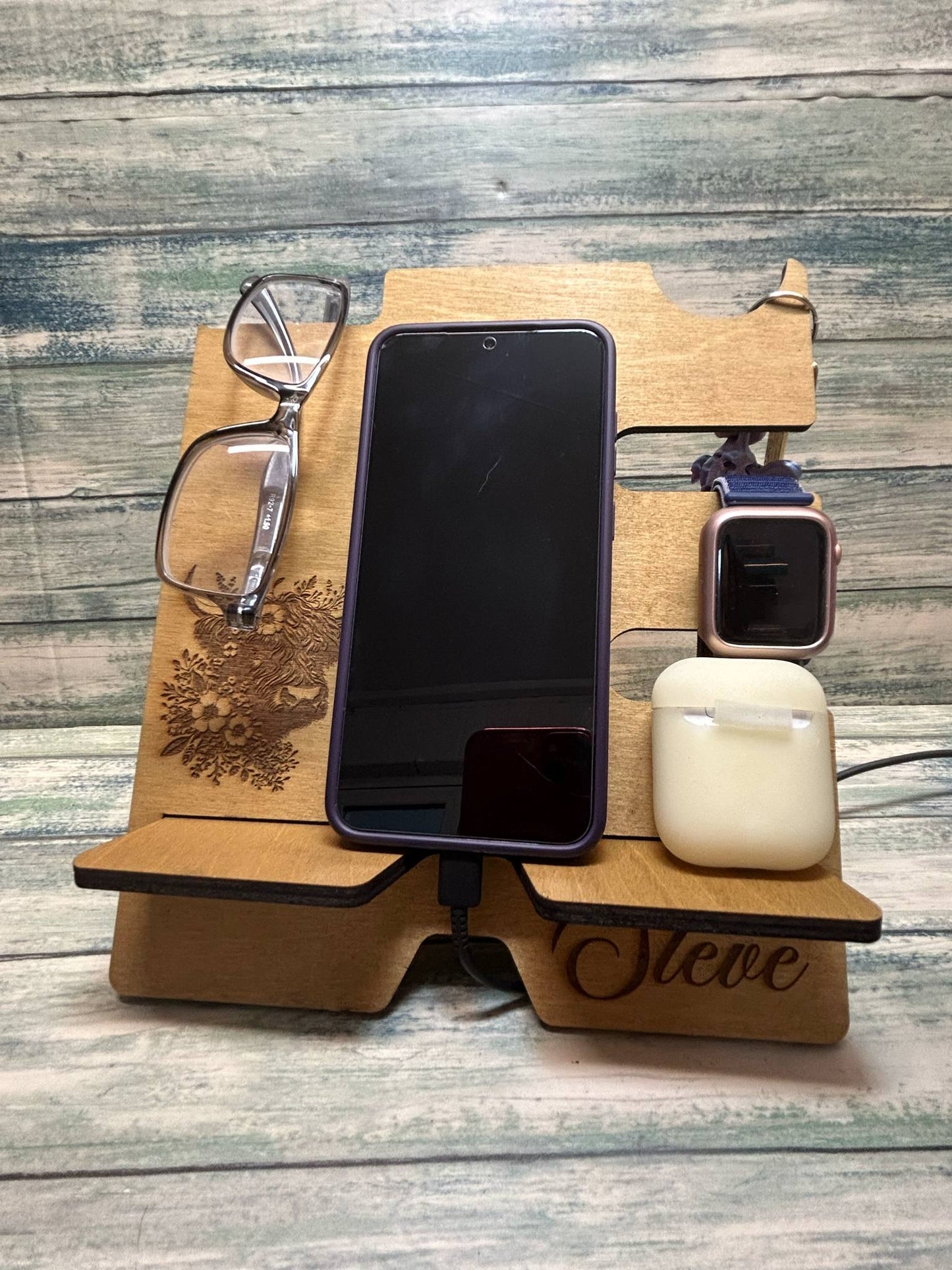 Highland cow bedside organiser.