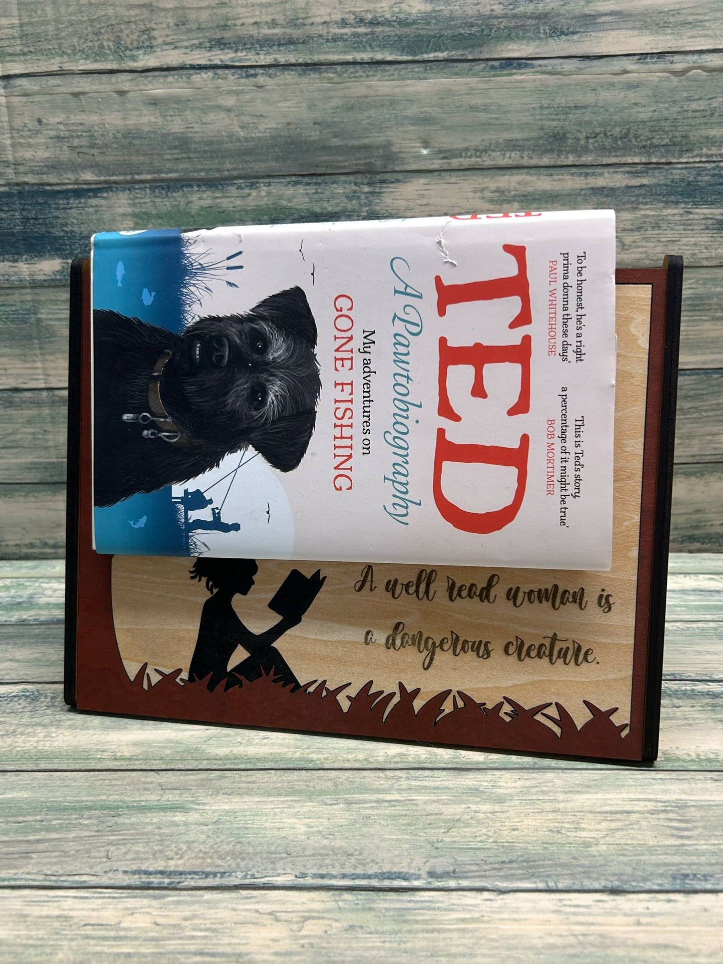 Wooden hand crafted Book/page holder.