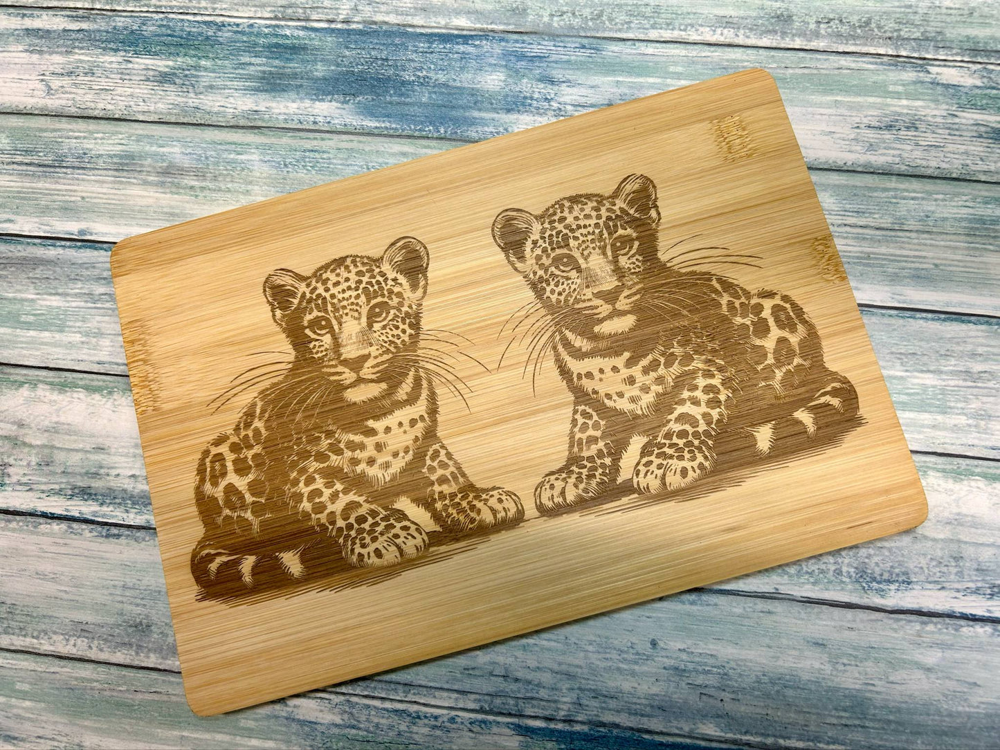 Beautiful engraved Bamboo chopping board (size large)