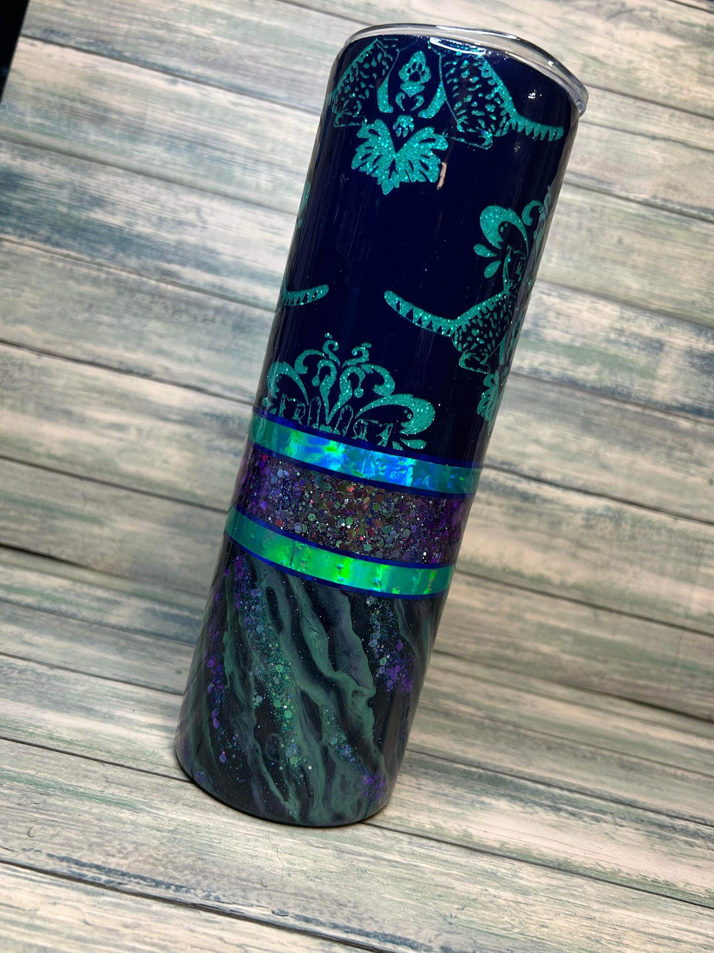 30oz Bengal cat damask tumbler