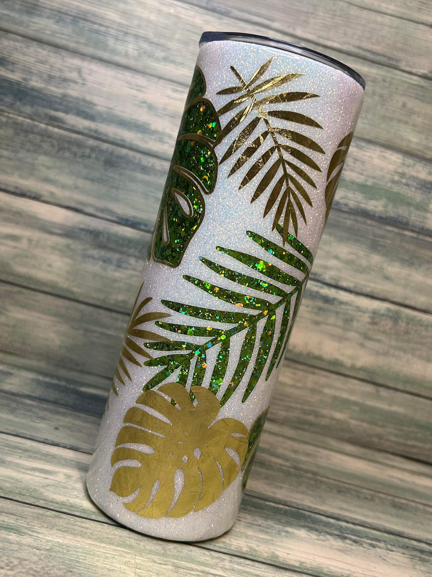 Summer 20oz Monstera leaf tumbler