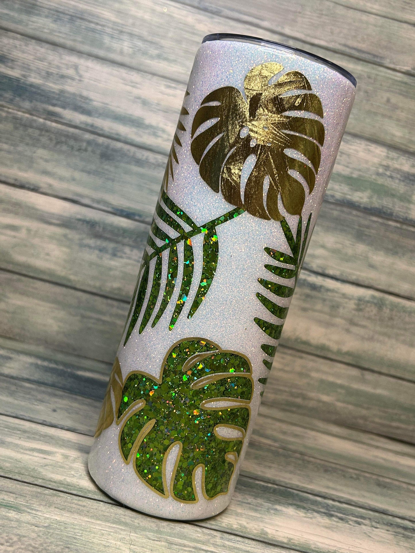 Summer 20oz Monstera leaf tumbler