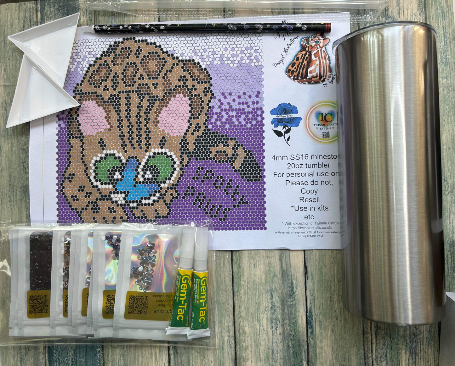 Spotty Paws 20oz Rhinestone tumbler kit