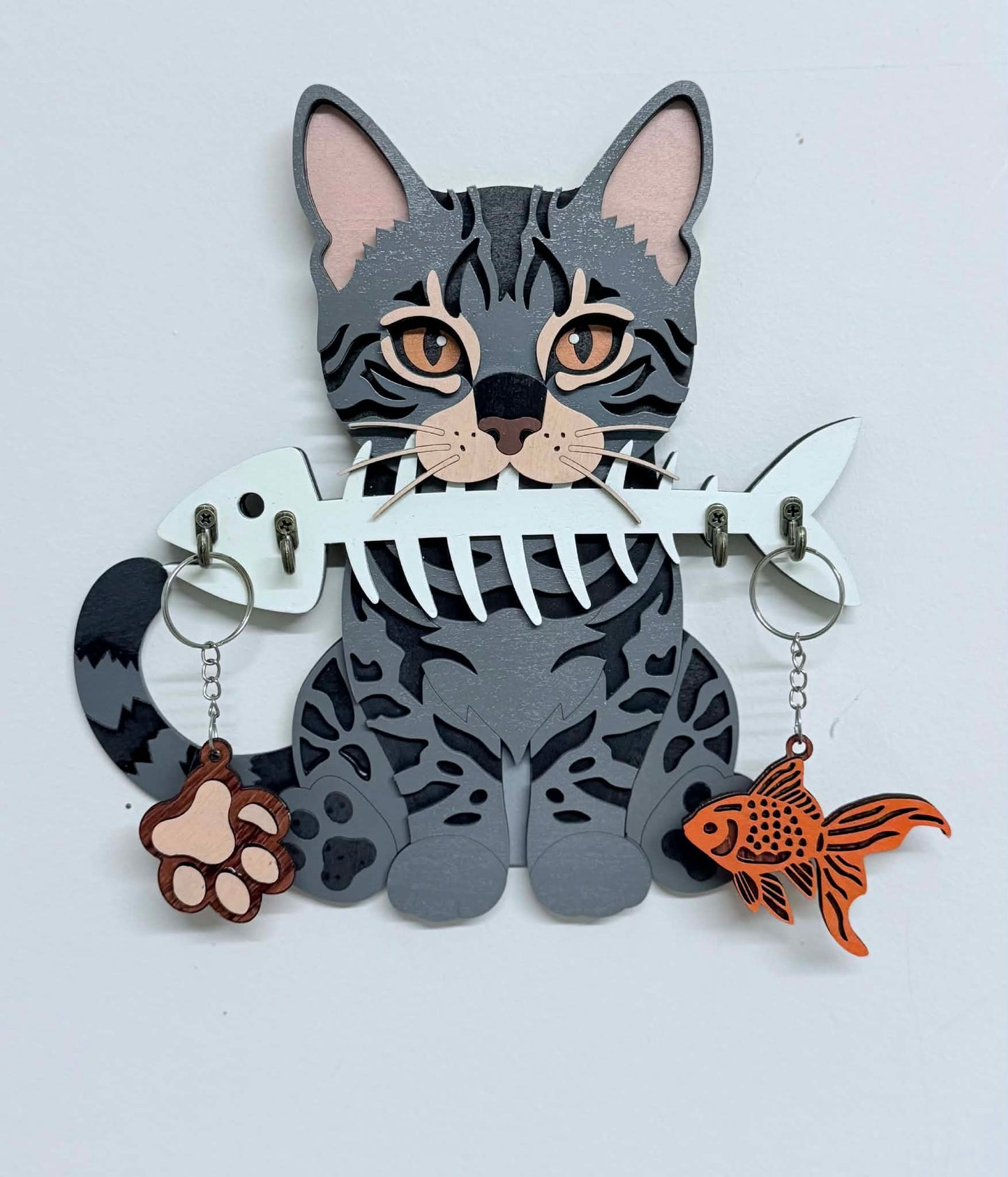 Bengal kitten key holder.