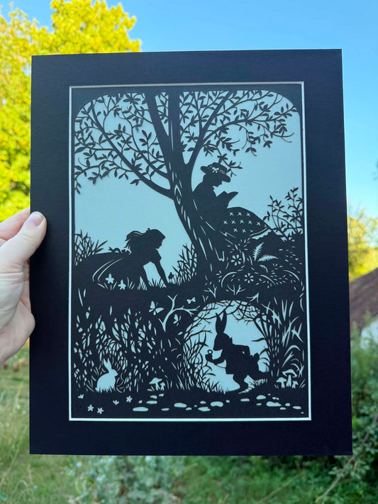 Alice in Wonderland paper cut.