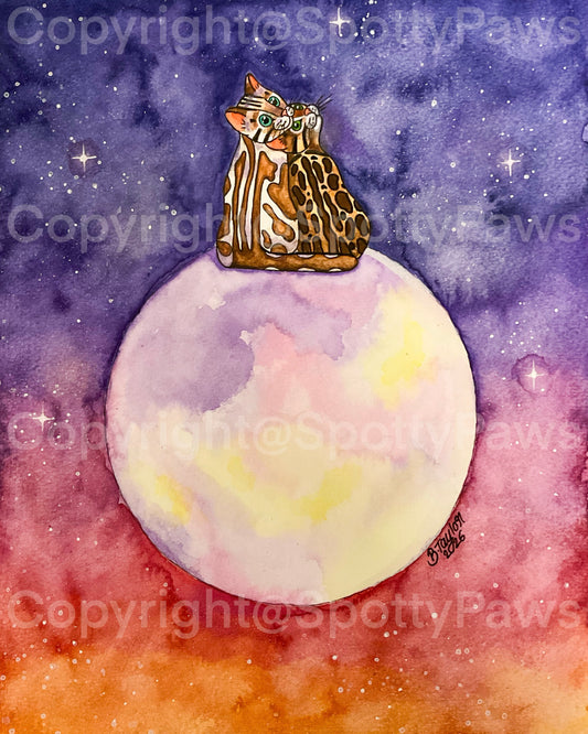 “By the Silvery moon” 8” x 10” limited edition art print. (Limited availability)