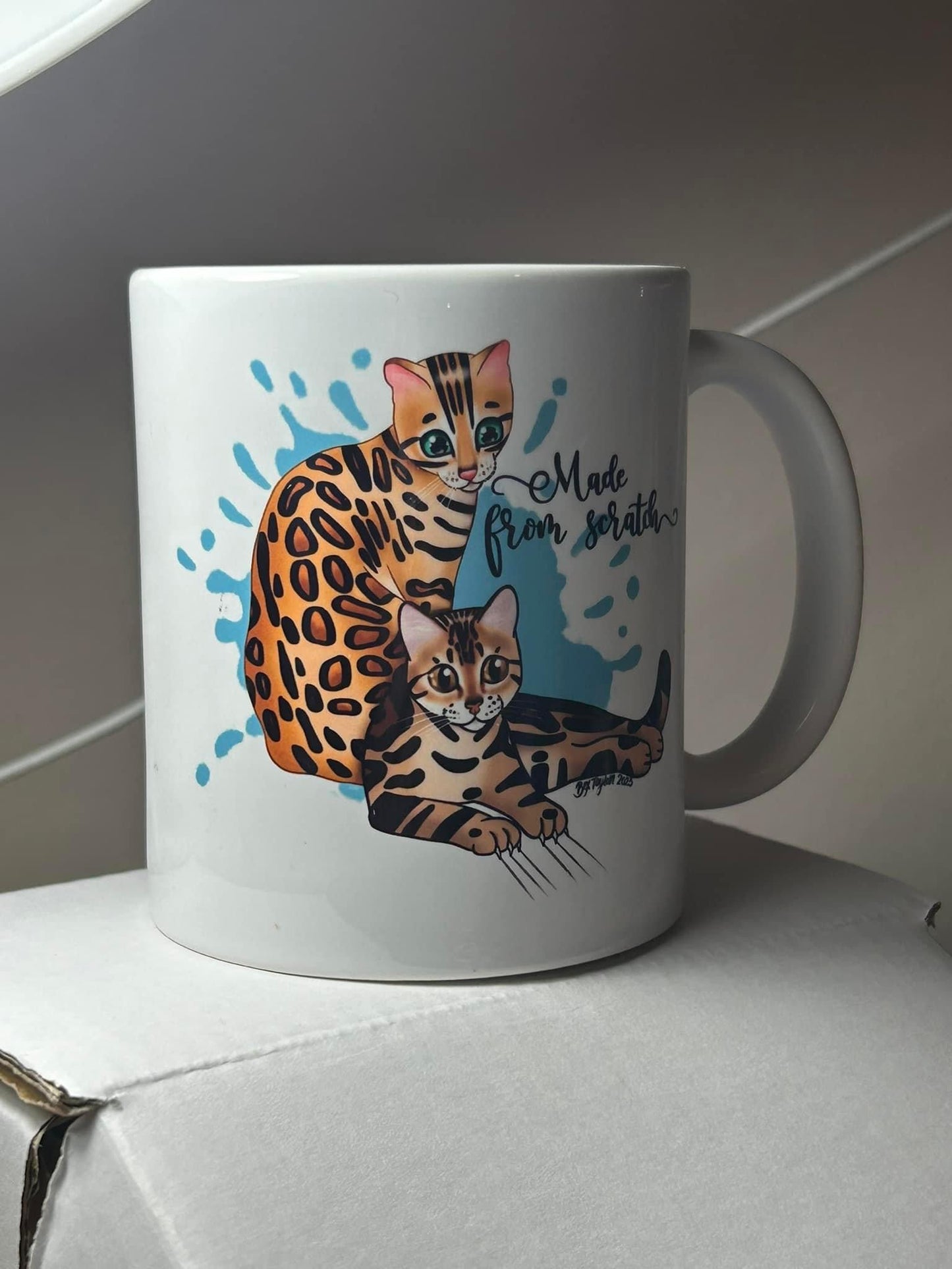 Spotty Paws 11oz “Made from Scratch” Bengal cat mug.