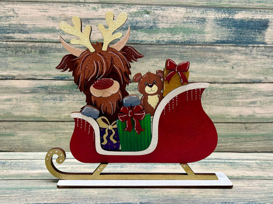 Highland cow Christmas ornament