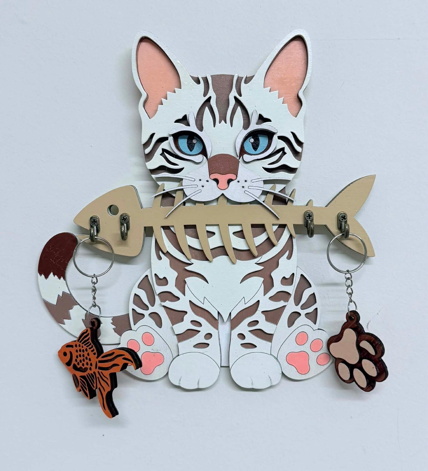 Bengal kitten key holder.
