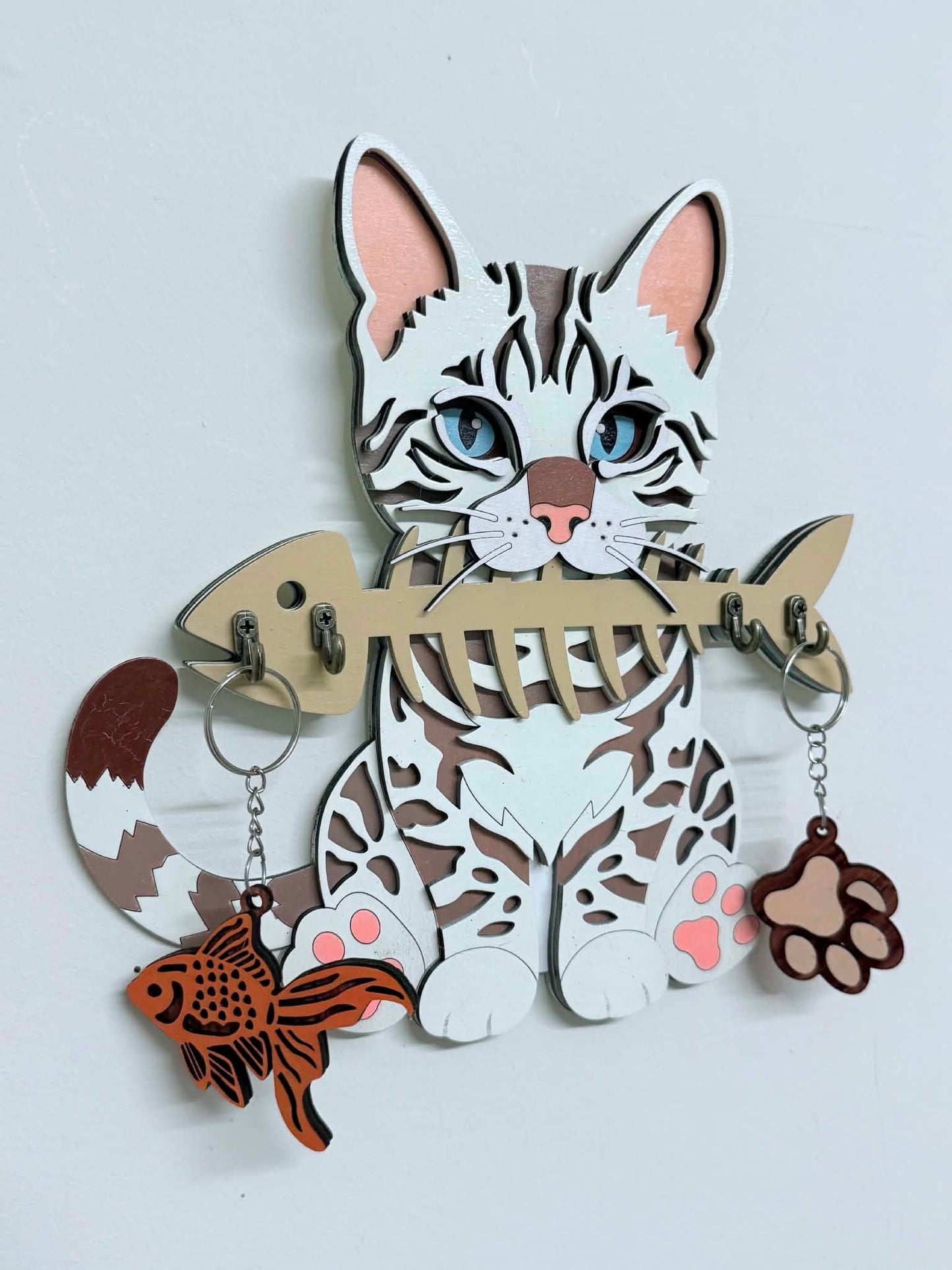 Bengal kitten key holder.