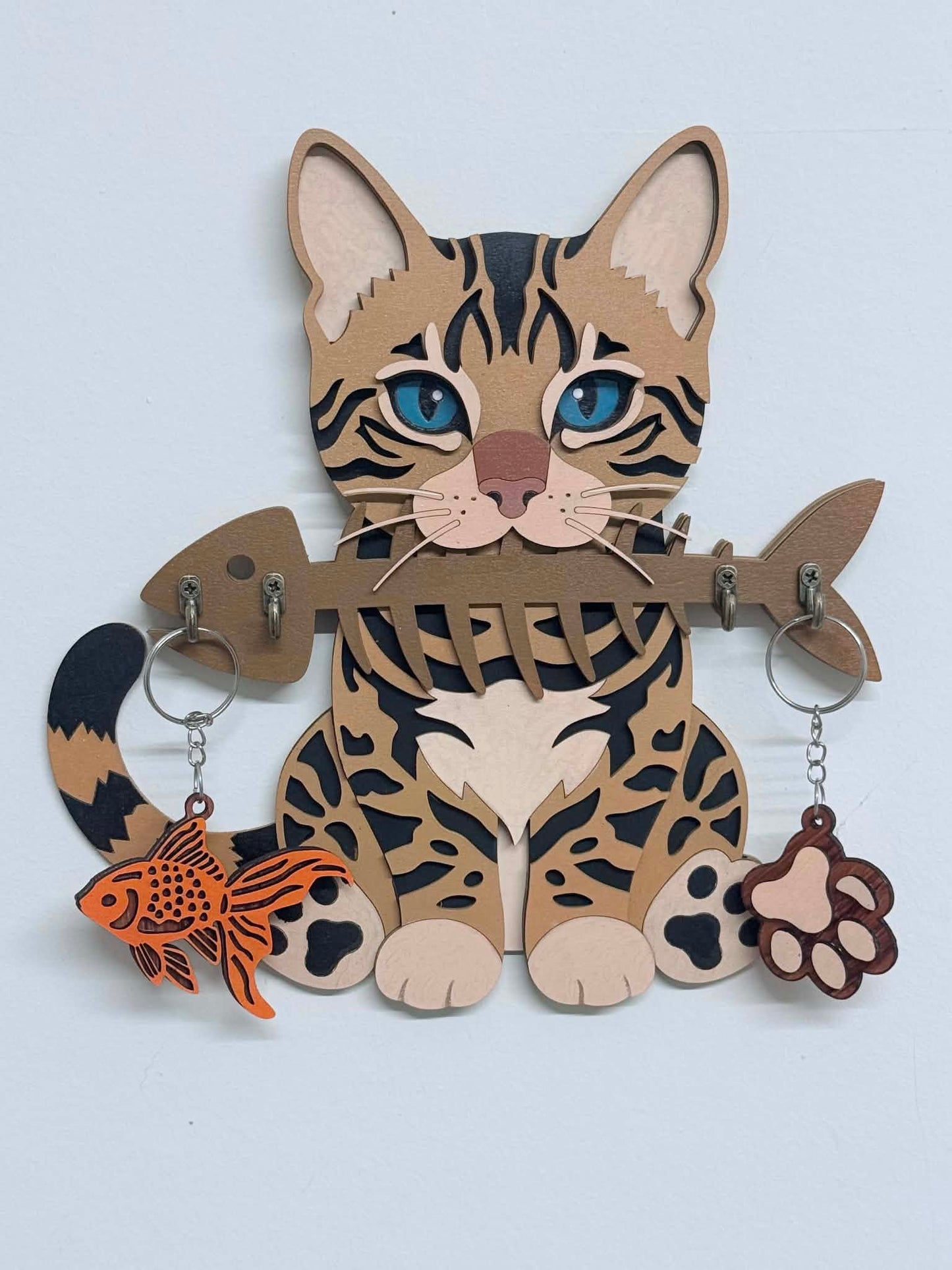Bengal kitten key holder.