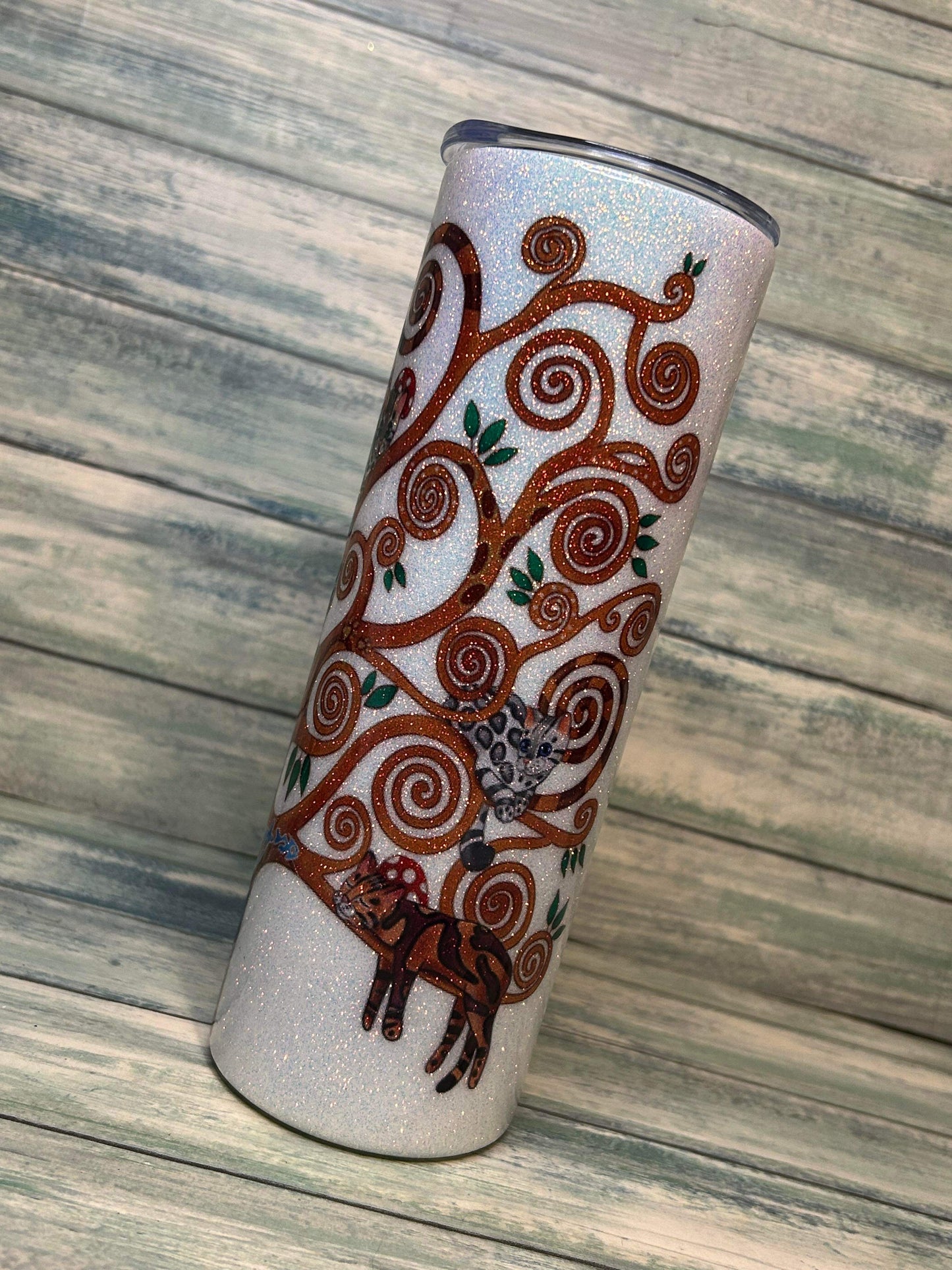 Spotty Paws Tree of life 20oz Double steel walled tumbler.