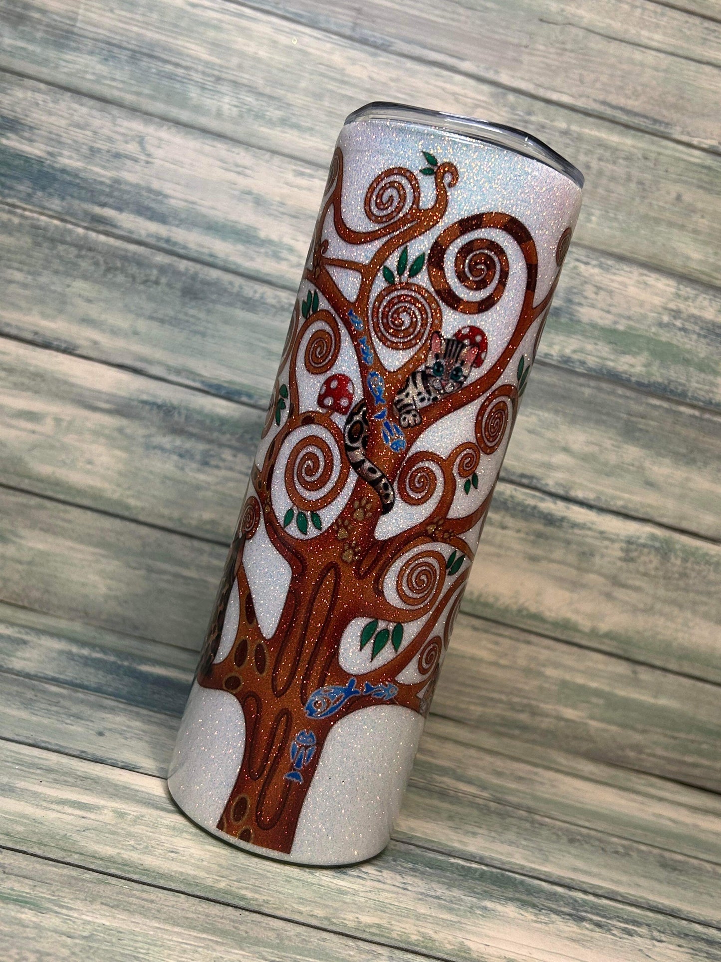 Spotty Paws Tree of life 20oz Double steel walled tumbler.
