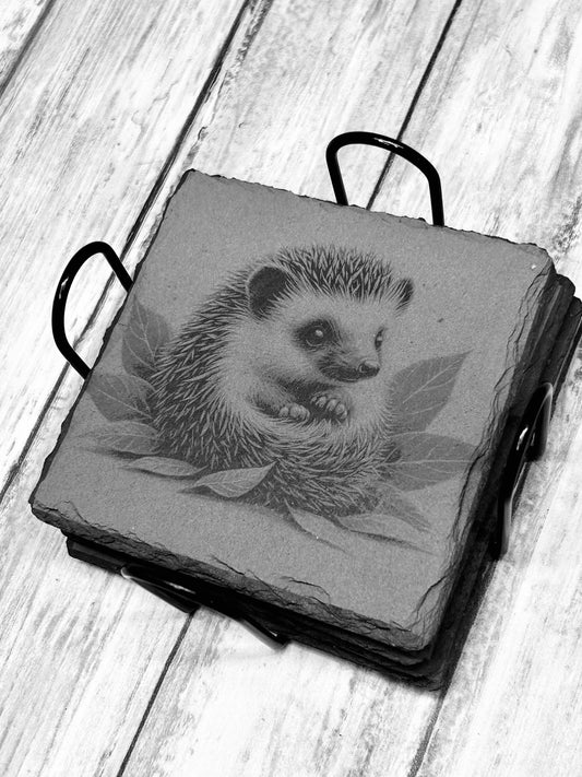 Cute Hedgehogs Slate coasters (set of 4)